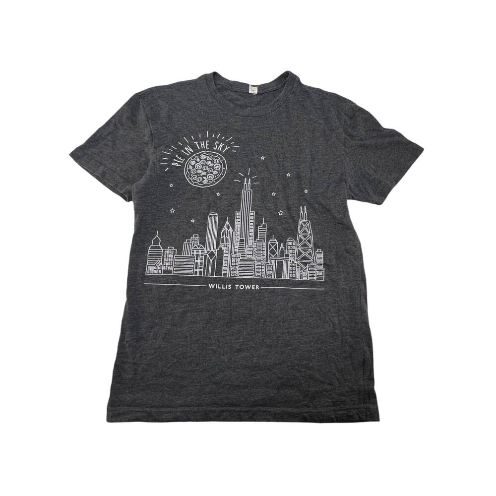Chicago Pie In The Sky T-Shirt Gray Chi Town Illinois Sears Willis Tower sz S